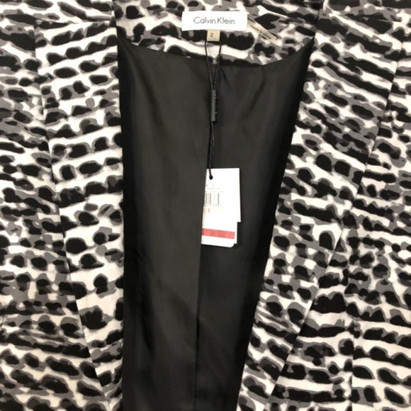 Calvin Klein black white colorblock‎ abstract print blazer size 2 brand new - Picture 5 of 16
